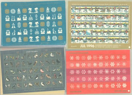 Danmark 1963-1998 - 3 lagerbøger med julmärkeark i skalatryk