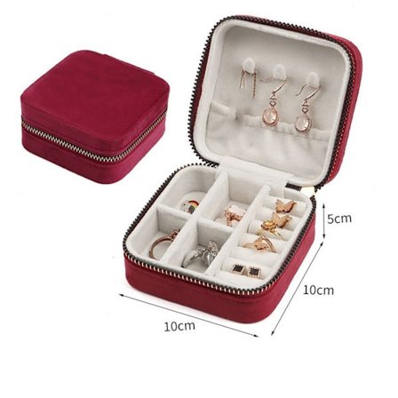 Smyckeskåp Sammet Smyckeskrin RÖD