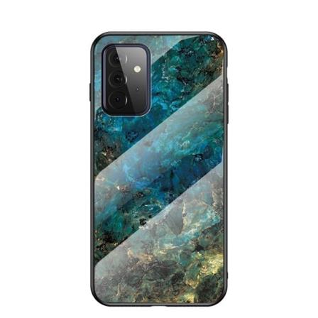 Samsung A72 5G Marble Shell 9H herdet glass tilbake Glassback V2 Green