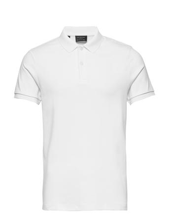 Slhparis Ss Polo B Polos Short-sleeved Hvit Selected Homme