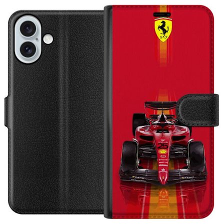 Yhteensopiva Lompakkokotelo Apple Apple iPhone 16 Plus Ferrari Formula 1 -auto ikonisessa punaisessa muotoilussa urheilullisella tarkkuudella