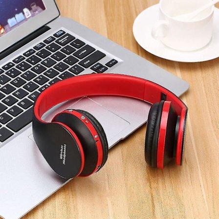 Hopfällbart trådlöst stereo Bluetooth-headset med mikrofon för iPhone, mobiltelefon, PC, bärbar dator
