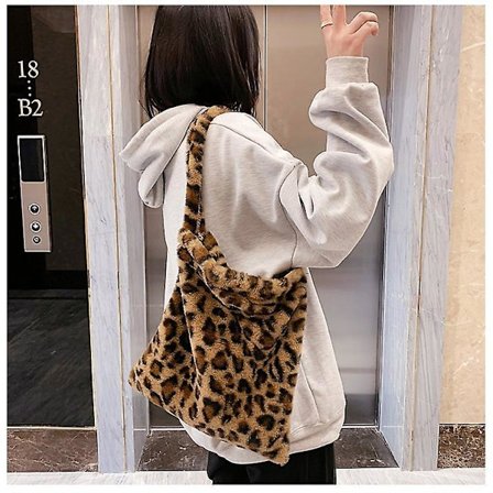 Håndtaske til kvinder, skuldertaske i lammeskind, kanvas, blød pels, bjørneformet håndtaske, stor kapacitet, bløde indkøbsposer, søde skoletasker til 