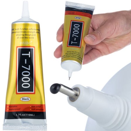 Universallim T-7000 110Ml – Presis Påføring | Svart, Elastisk, Sterk Limfuge | for Elektronikk, Plast, Tre, Metall