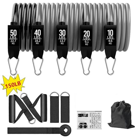 100/150/200 LBS motståndsband set med handtag Dörrankare Elastiska band för fysioterapi Hemträning Styrketräning