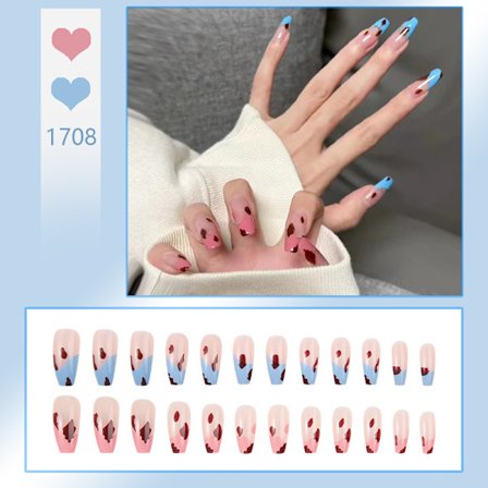 Nail Art Lösnaglar, Falska Naglar Flammotiv - 1708