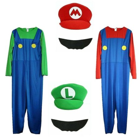 Super Mario Bros. Kostyme for Voksne Menn Karneval Kostyme Grønn XL Green XL