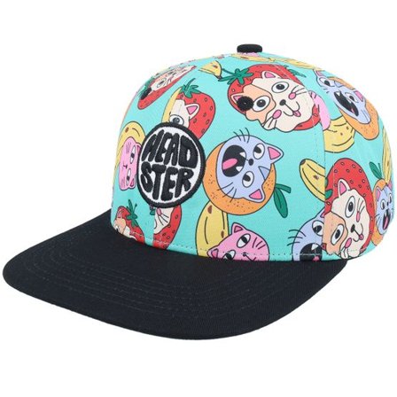 Headster - Blå snapback Keps - Kids Tropi-cat Baltic Ocean Snapback @ Hatstore