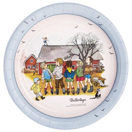 Bullerbyn Papperstallrik 8-pack - Partyninja.se
