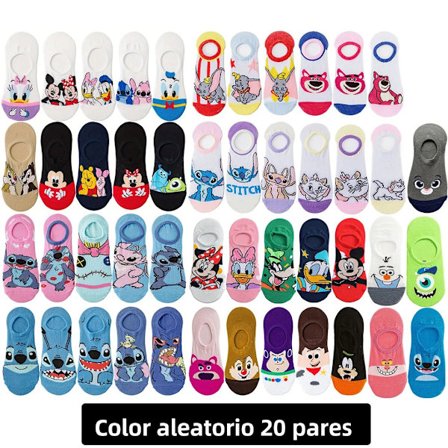 EU36-44 US10;DSYX tilfældig 20par-20 Par Potdemiel Mode Hip Hop og Anime Sokker til Mænd og Kvinder, Tilfældig Farve Usynlige Casual Sokker til