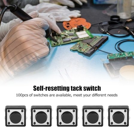 /NN/100 stk. Momentære taktile trykknapkontakter Mini Mikro Taktkontakter Tilbehør 12 x 12 x 5mm