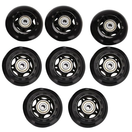 8-pack Inline Skate Hjul, Inomhus/Utomhus Rullskridsko Hjul, Ersättningshjul med Lager 64mm