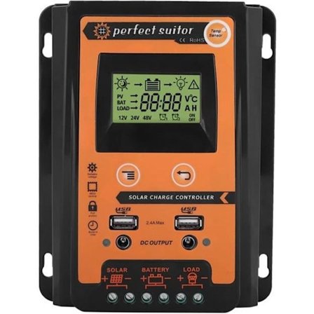 12V/24V 30A MPPT Solcelle Opladningsregulator Solpanel Batteri Regulator Dobbelt USB LCD Display -TAM