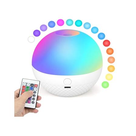 Nattlys for barn, berøringsfølsomt nattlys, LED-soveromslys med fjernkontroll, 16 farger som skifter, justerbar lysstyrke, USB