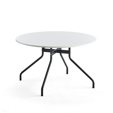 Table AROUND, Ø1200 mm, white laminate, anthracite