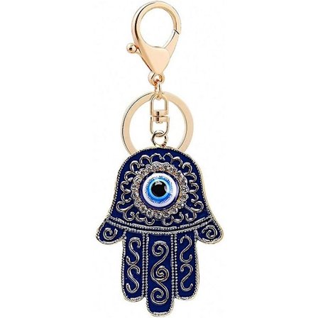 Hamsa Hånd af Fatima Nøglering Ondt Øje Nøglering med Krystal Rhinestones Harpiks Lykkelig Nazar Amulett Djævelens Øje Palm Charm Nøgleholder til 