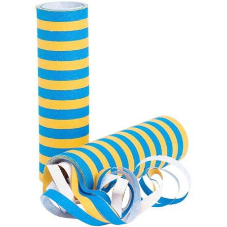 Serpentiner Blå och Gul – Flamsäkra 2-pack - för Studenten, Födelsedag, Nationaldag, Midsommar och andra Högtider - Fest & Kalas - Student