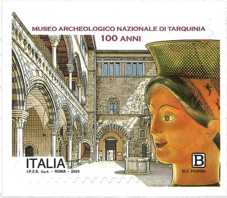 Italien - Det nationale arkæologiske museum - Postfrisk frimærke