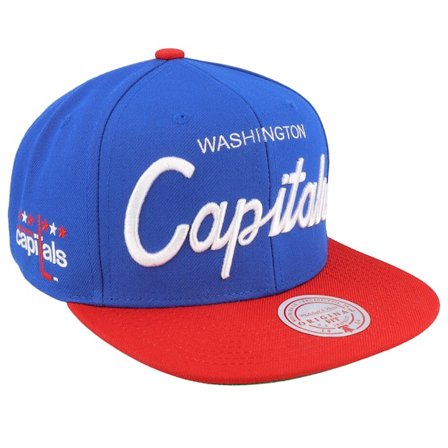 Mitchell & Ness - Washington Capitals Vintage Script Blue/Red Snapback Snapback Blue Cap - NHL @ Hatstore