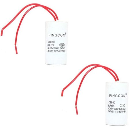 2 stk CBB60 AC 450V sylindermotorkjører kondensator 2 ledninger CBB60【10UF】