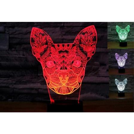 3D Chihuahua hund djur nattlampa valp bordslampa dekor T