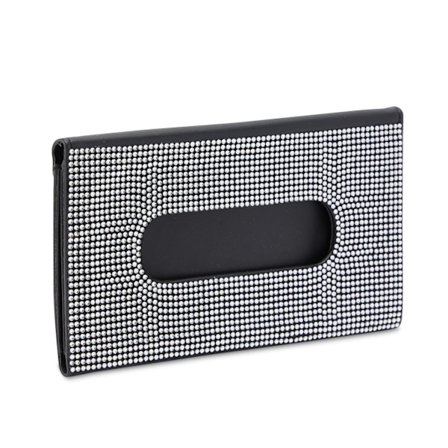 Musta - 1 kpl Kristalli ja Kiiltävä Pu Auton Auringon Lippa Liina Laatikko Naiset Glitt