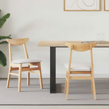 Vidaxl matsalsstolar 2 st Natur 42 x 47.5 x 81 cm