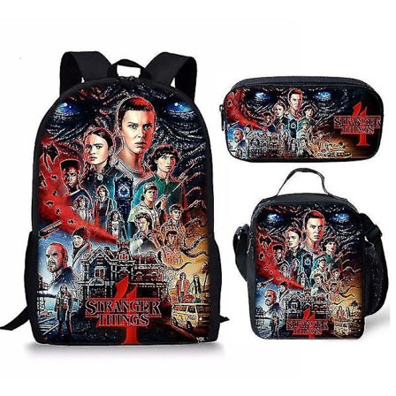 2022 New Stranger Things Bags School 3 Pcs Set Backpack Mini Wallet Purse Women's Bag Men's Shoulder