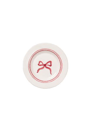 Pick A Poppy Bow Tapastallrik - 15 Cm Glas & porslin Röd