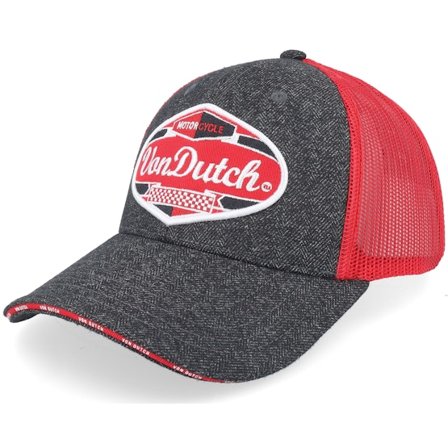 Von Dutch - Cinza trucker Boné - Patch Grey/Red A-Frame Trucker @ Hatstore