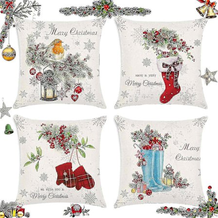 4 stk Juleputetrekk Dekorative Puter