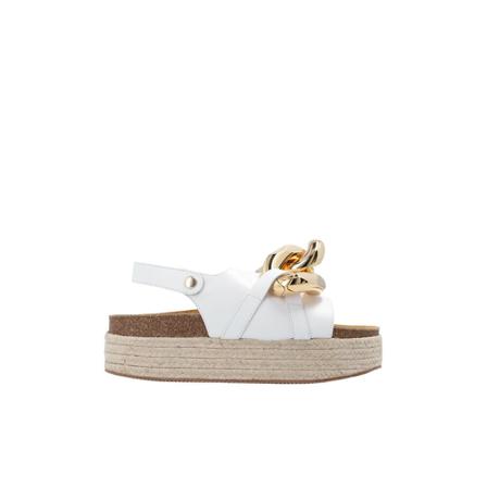 JW Anderson, Leather platform sandals Wit, Dames, Maat:39 EU