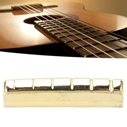 6-strengers Gitarrmutterutskifting Bærbar 43mm Forhåndssporet Gullmetall Folk Gitarrmutter