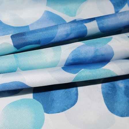 Dusjforheng 180x100 cm (blå blomster), polyester dusjforheng