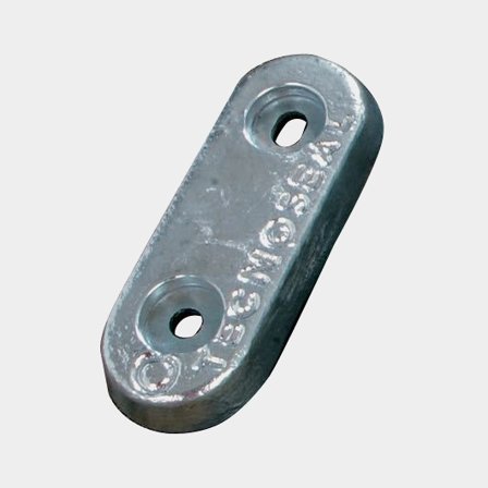 Zinkanode Tecnoseal, voor boegschroef, geschikt voor Vetus, 150 x 60 x 25 mm, C/C 80 mm