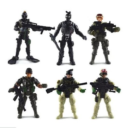 Laadukkaat High 6 yhteiset liikkuvat sotilasmallit Amerikkalaiset sotilaat aseineen lasten sotilasmuoviset sotalelut