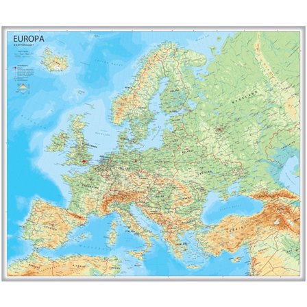 Europa väggkarta Kartförlaget 1:5,5 mili i papptub 9789189427143