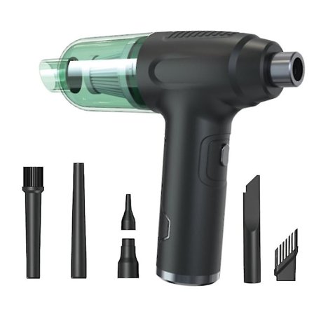 Trådlös dammsugare för handhållen tangentbordschassi, dammsugare för hushåll, laddningsbar, dammsugare för bil, svart