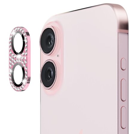 Hat Prince Glitter Kamerabeskyttelse iPhone 16 Plus Rosa