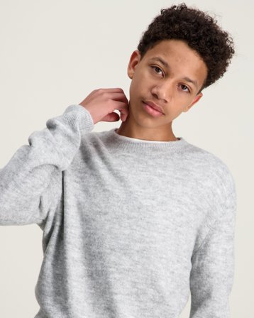 LMTD NLMLODETT LS O-NECK KNIT Grau Pullover Jungen - Kids Brand Store