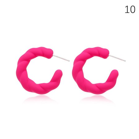 Barbie Rosa örhängen Rose Red Geometriska mångsidiga örhängen Holi