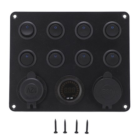 Bil laddare 8 Position Switch Dual USB 2.1A LED Display Hög Effekt RV Power Outlet