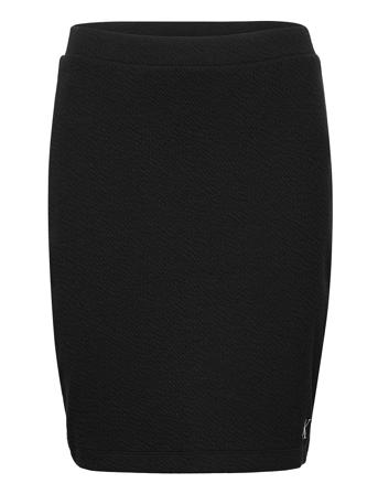 Slub Rib Mini Skirt Polvipituinen Hame Musta Calvin Klein Jeans
