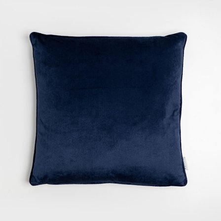 Dekorativ fløjlspude 45x45cm, marineblå