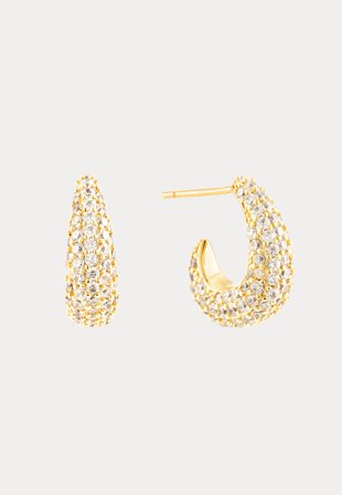 BY JOLIMA - Toscana Crystal Earring - Gold - Accessoarer - - Bubbleroom