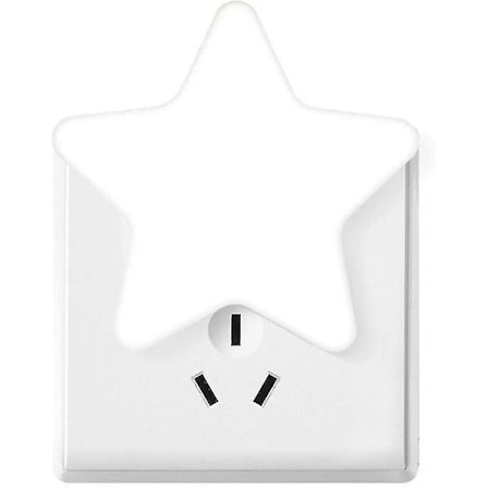 Liitäntävalkoinen tähti yövalo, aamunkoiton anturi, diffuusi valo, yhteensopiva makuuhuoneen kanssa