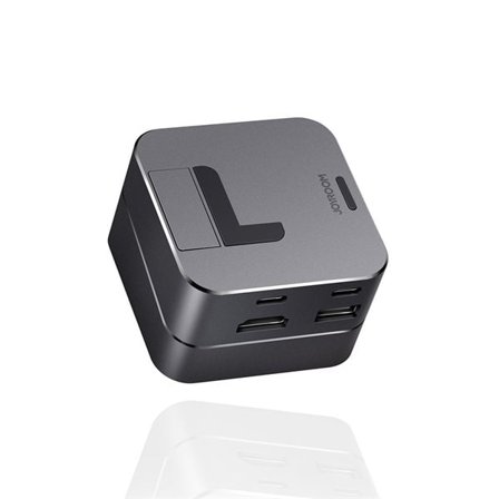 Hub Joyroom S-H121 USB-C-stativ - USB-A 3.0 / RJ45 / HDMI / USB-C for MacBook Pro - grå