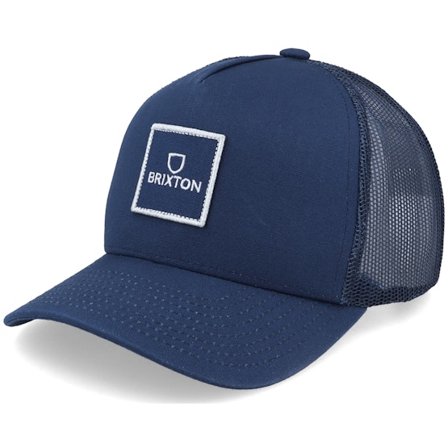 Brixton - Alpha Block X C Medium Profile Mesh Navy/Navy Trucker Trucker Blue Cap - @ Hatstore
