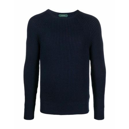 Zanone, Round-neck Knitwear Blauw, Heren, Maat:M