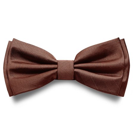 Papillon pre-annodato color terracotta con motivo a spina di pesce per uomini - Papillon pre-annodati